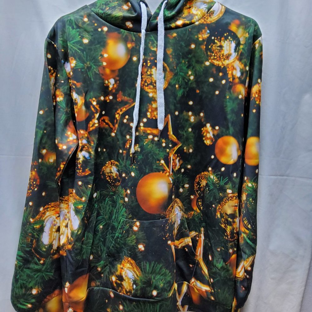 Christmas Cool Long Sleeve 3D Bling ball Painted Unisex sports Hoodie S/M